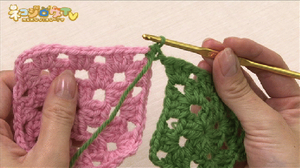 ネコジロウtv 手づくりkitの店 モチーフのつなぎ方 パート2 かぎ針編みの基本