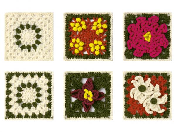 立体花とグラニースクエアをつないで楽しむかぎ針編みのモチーフコレクション　6ヵ月 (23あきふゆ)