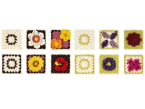 立体花とグラニースクエアをつないで楽しむかぎ針編みのモチーフコレクション 12ヵ月 (23あきふゆ)